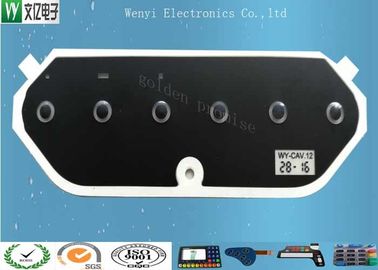 Embossed 0.125mm Glossy Polyester Membrane Switch Overlay Dengan Nomor Seri dan Tanggal