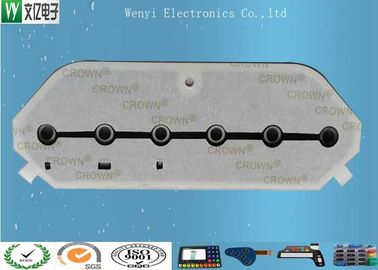 Embossed 0.125mm Glossy Polyester Membrane Switch Overlay Dengan Nomor Seri dan Tanggal
