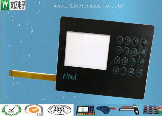 Blue LCD Window Membran Switch Keypad Dengan 3M468 Back Adhesive Matte Finish
