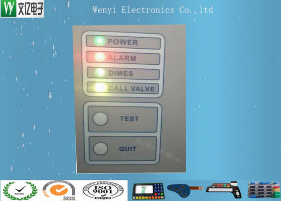 7 Tombol Layar Sutra Cetak Metal Dome Membrane Switch Embossing